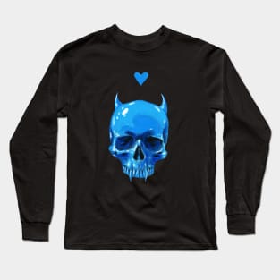 Ansekenamun - Blue Skull Long Sleeve T-Shirt